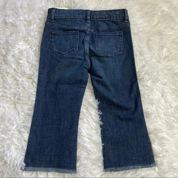 New Janie And Jack Side Stripe Jeans Flare Raw Hem Size 4 - Picture 2 of 5